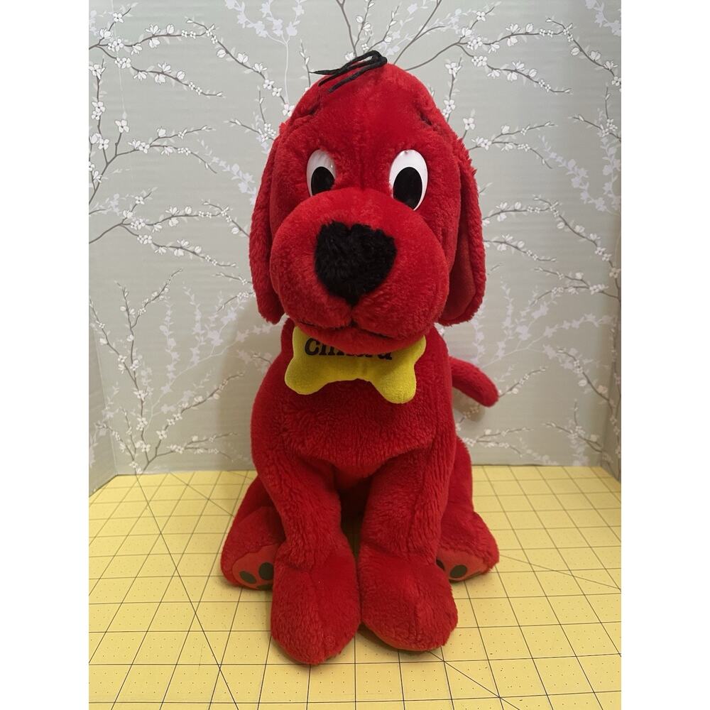 Vintage 2003 Kohls Cares Clifford the Big Red Dog 13” Plush Stuffed Animal Bone